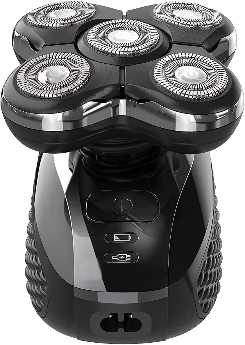 Electric Shavers for Men, 5 in 1 Electric Shaver for Men Wet Dry Head Electric Razor Beard Hair Trimmer Rechargeable Bald Shaving Machine Grooming Kit