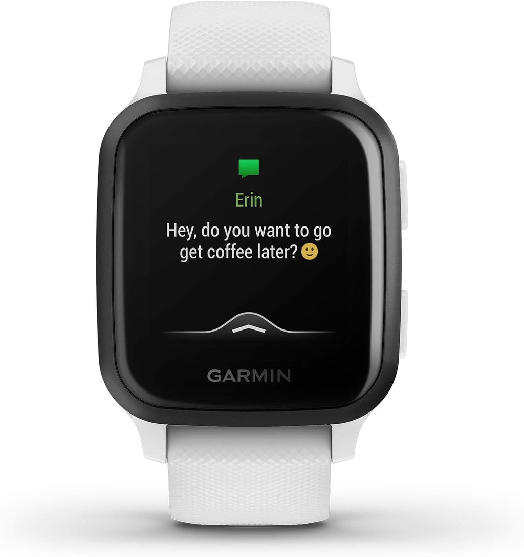 Garmin Venu Sq Music, GPS Smartwatch with Bright Touchscreen Display, Features Music and Up To 6 Days of Battery Life, White and Slate (Renewed)
