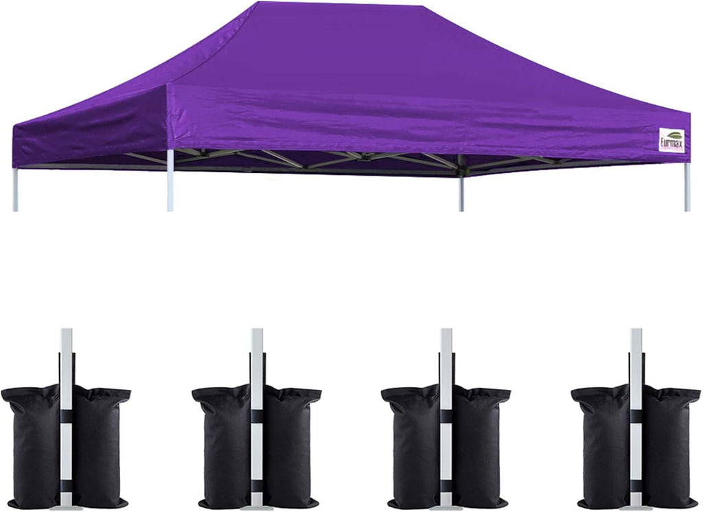 Eurmax USA 10x15 Pop Up Canopy Replacement Top,Universal Instant Canopy Cover ONLY,Heavy Duty UPF 50+ UV Protection,Water & Wind Resistant Tarp,30+ Colors Available,Bonus 4 Sand Bags (Purple)