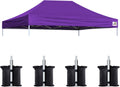 Eurmax USA 10x15 Pop Up Canopy Replacement Top,Universal Instant Canopy Cover ONLY,Heavy Duty UPF 50+ UV Protection,Water & Wind Resistant Tarp,30+ Colors Available,Bonus 4 Sand Bags (Purple)