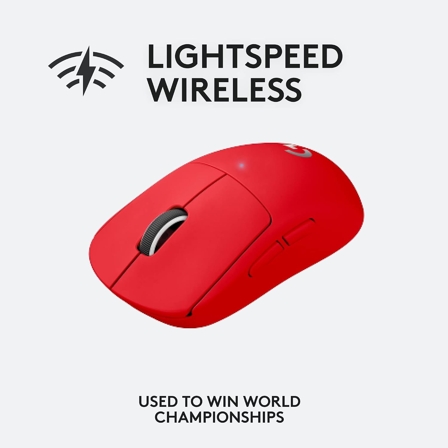 Logitech G PRO X Superlight Wireless Gaming Mouse, Ultra-Lightweight, Hero 25K Sensor, 25,600 DPI, 5 Programmable Buttons, Long Battery Life, Compatible with PC/Mac - Red (Renewed)