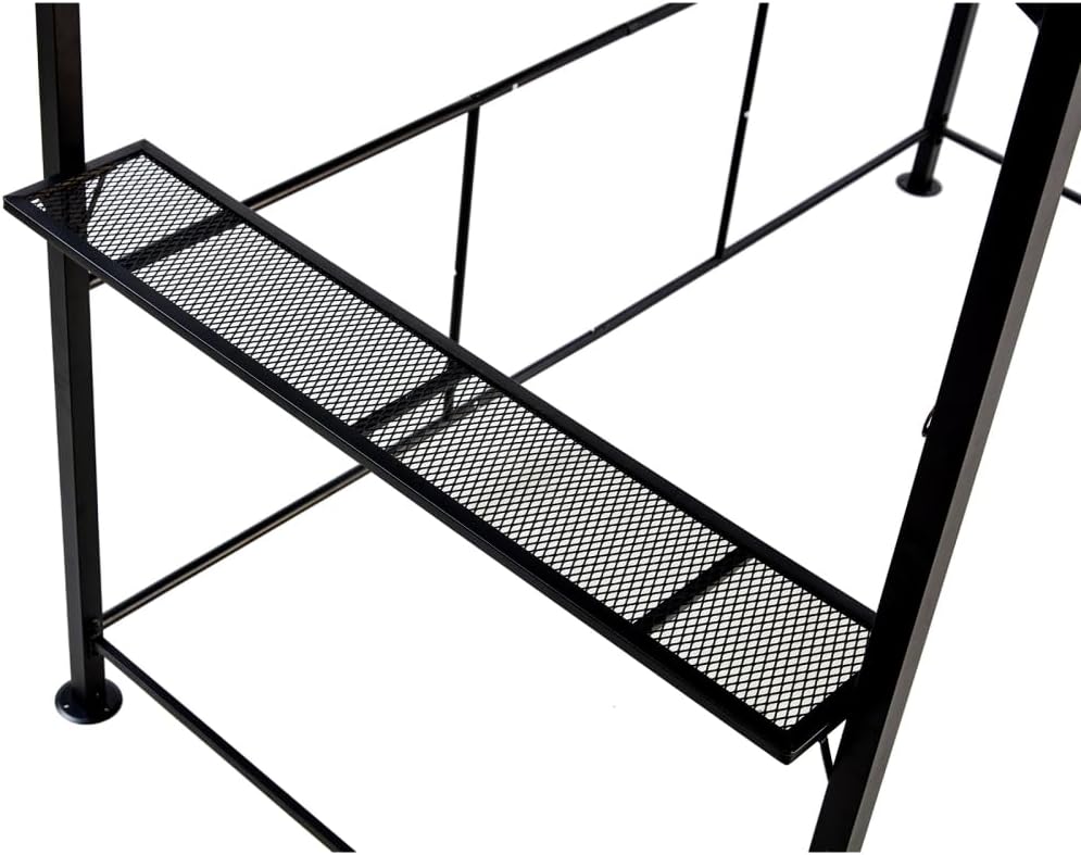 Grill Gazebo 8x5ft,Outdoor Patio Canopy, BBQ Shelter with Steel Hardtop and Side Shelves