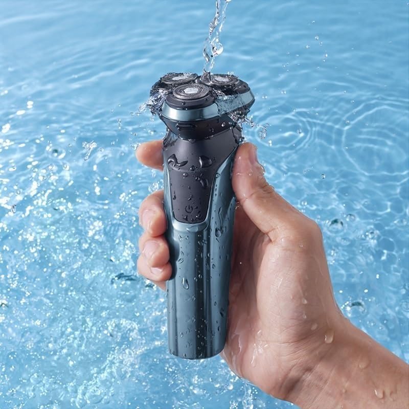 Electric Shavers for Men, Rotating 3 Cutter Heads Washable USB Rechargeable Electric Shaver Razor LED Smart Waterproof Shaving Machine