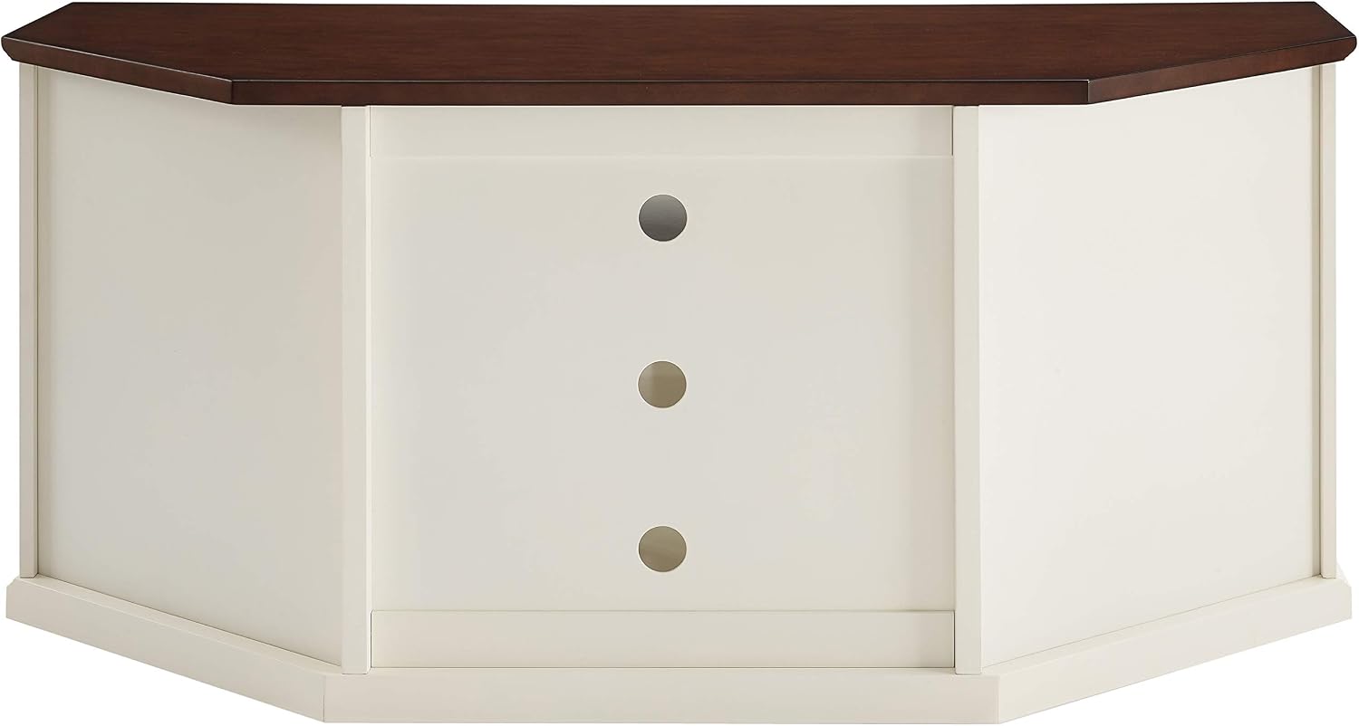 Crosley Furniture Shelby TV Stand for 65+ inch TVs, Entertainment Center with Adjustable Storage Shelves, White