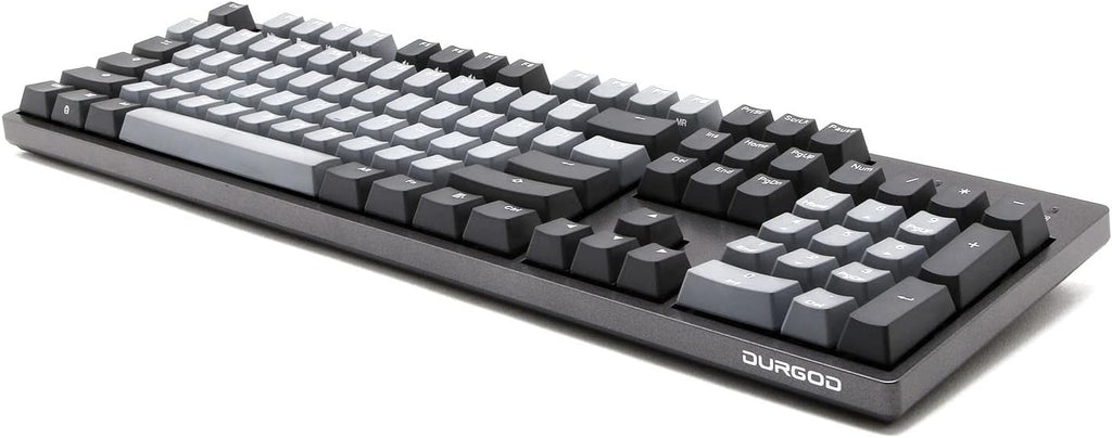 DURGOD Gaming Mechanical Keyboard with Cherry MX Silent Red Switches - 104 Key - Double Shot PBT - NKRO - USB Type C - for Gamer/Typist(Space Gray,ANSI/US)