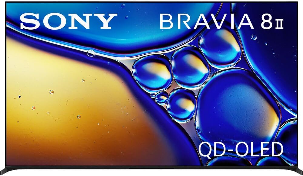 Sony K55XR80M2 BRAVIA 8 II 55' QD-OLED 4K HDR TV (2025) Bundle with CPS Exclusive 26 Month Protection, Wall Mount, 2X HDMI Cables, Surge Adapter & Deco Gear Complete Home Theater Beginner's Guidebook