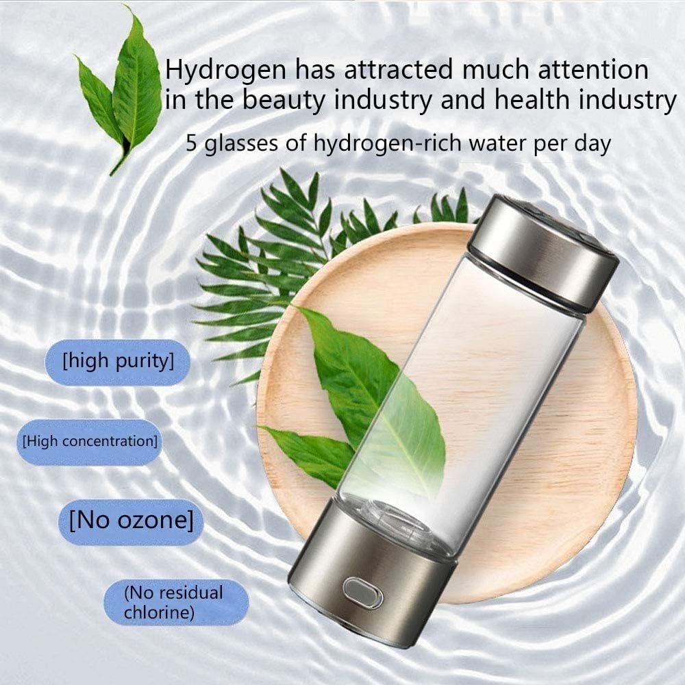 350Ml Hydrogen Water Bottle Generator Hydrogen Water SPE Technology Generate Hydrogen Rich Water Without Chlorine Ozone Residue Anti Aging Antioxidant Glass Bottle