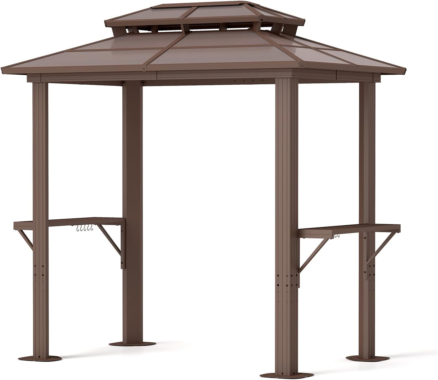 Double Roof Sunshade BBQ Pavilion, 8x5FT, Antique Bronze, Stylish Outdoor Shelter for Cooking, Dining, and Relaxing