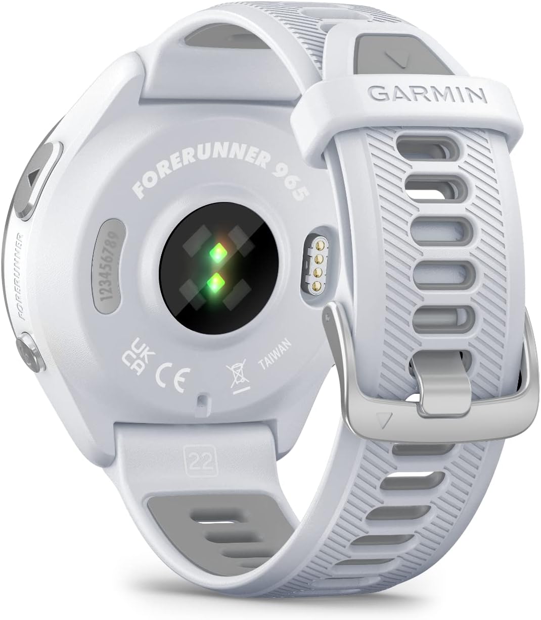 Garmin Forerunner 965 Advanced GPS Multisport Touchscreen Smartwatch, Whitestone, Heart Rate Monitor, On-Device Workouts, Up to 13 Day Battery Life w/Signature Series Power Bundle