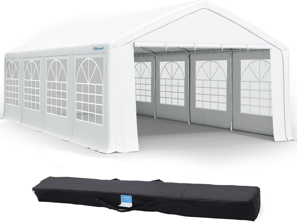 Quictent Premium 10x30 Party Tent Heavy Duty Outdoor Gazebo White Event Shelter Wedding Canopy Tent for Parties Carport BBQ with Removable Sidewall Windows & Storage Bags