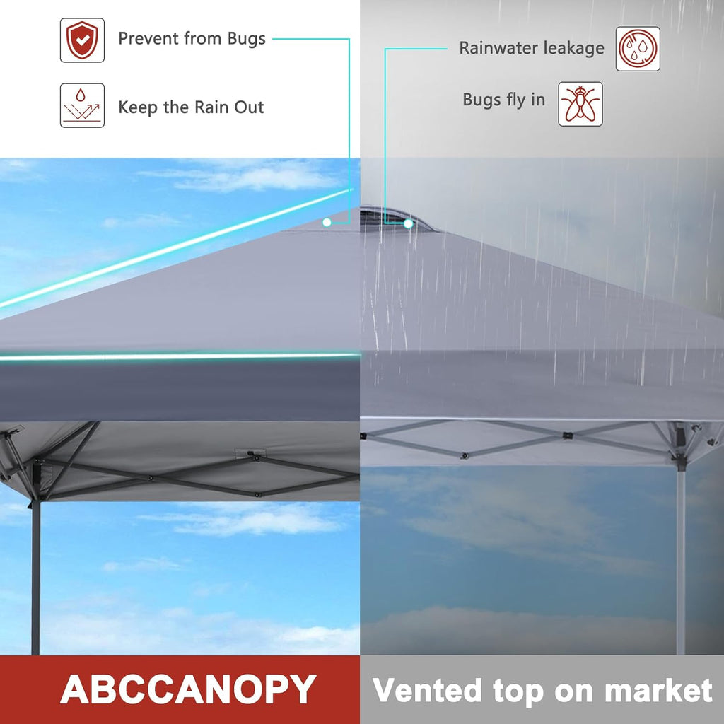 ABCCANOPY Outdoor Easy Pop up Canopy Tent 10x10 with 4 Sandbags, Gray