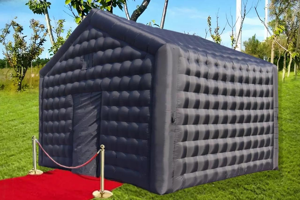 Large Black Inflatable Cube Disco Tent Square Gazebo Event Room Big Mobile Portable Night Club Party Pavilion for Backyard/Outdoor Events(20ftx16.5ft)
