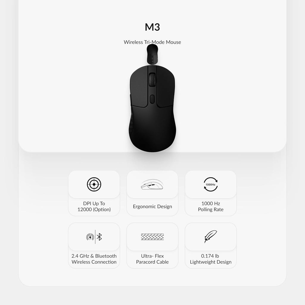 Keychron K2 HE Wireless Magnetic Switch Custom Keyboard and M3 Bluetooth 79g Lightweight Mouse QMK 2.4 GHz with Hall Effect Gateron Double-Rail, 3311 Sensor 12000 DPI Compatible with Mac Windows Linux