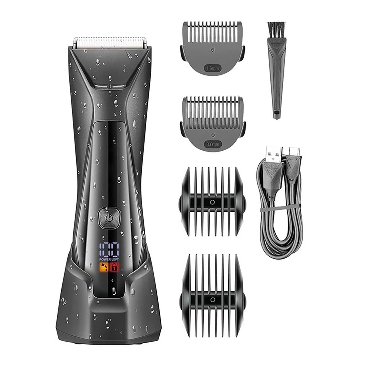 Hair Clippers for Men, Body Hair Trimmer Groin Rechargeable Ball Shaver Men Pubic Electric Beard Groomer Wet Dry