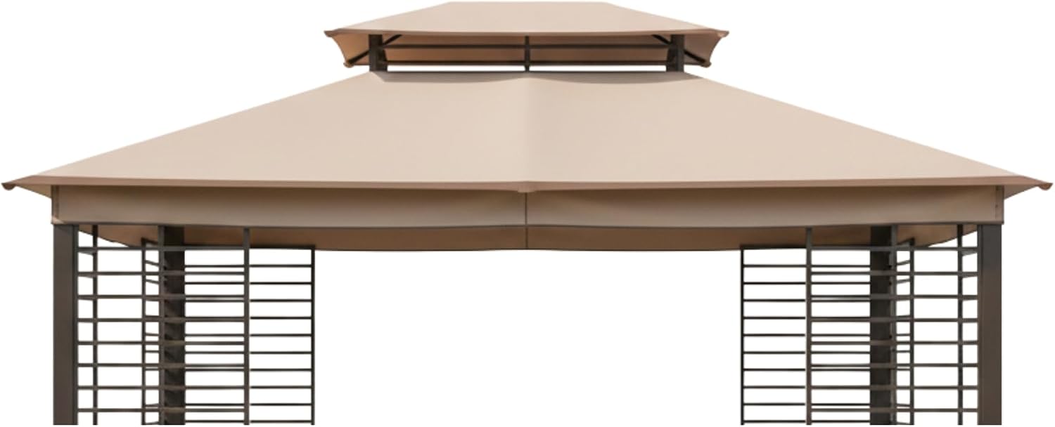 Garden Winds Reinforced RipLock 350 Replacement Canopy Top Cover Compatible with Planter Box 10' x 12' Gazebo Model A101004400 - Beige