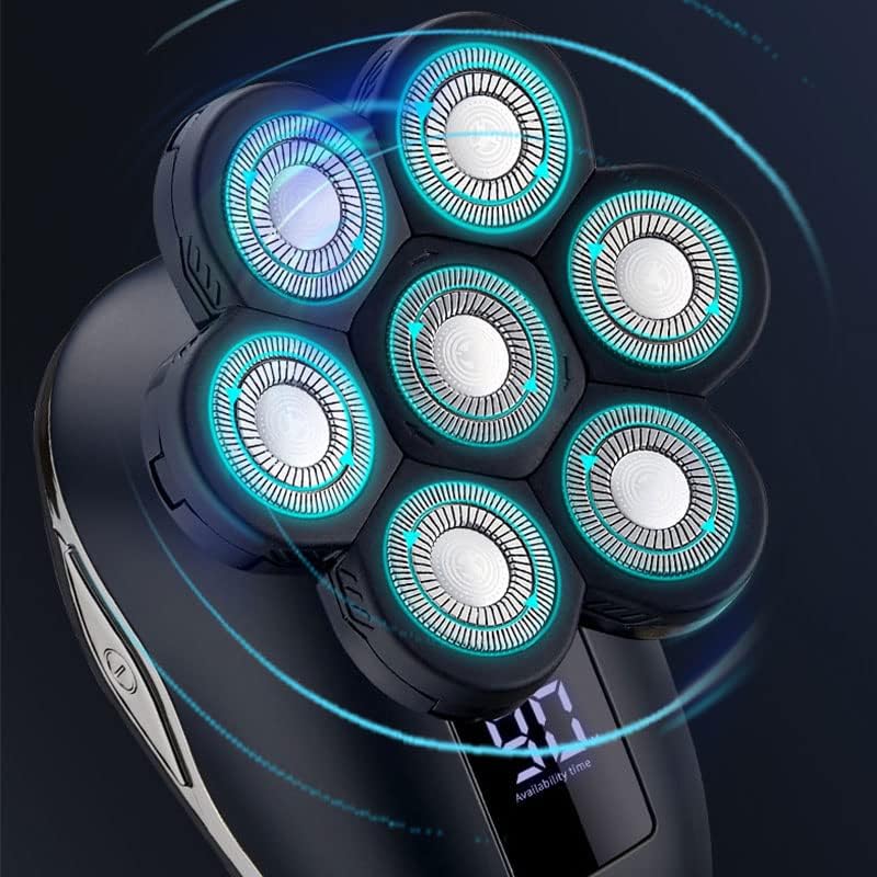 Head Shavers for Bald Men, Waterproof 7-blade shaving machine rechargeable beard bald electric shaver for men body hair trimmer grooming kit electric razor (Color : 5IN1)