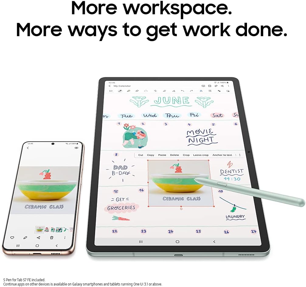 SAMSUNG Galaxy Tab S7 FE 12.4' 256GB WiFi Android Tablet, Large Screen, S Pen Included, Multi Device Connectivity, Long Lasting Battery, US Version, 2021, Mystic Black