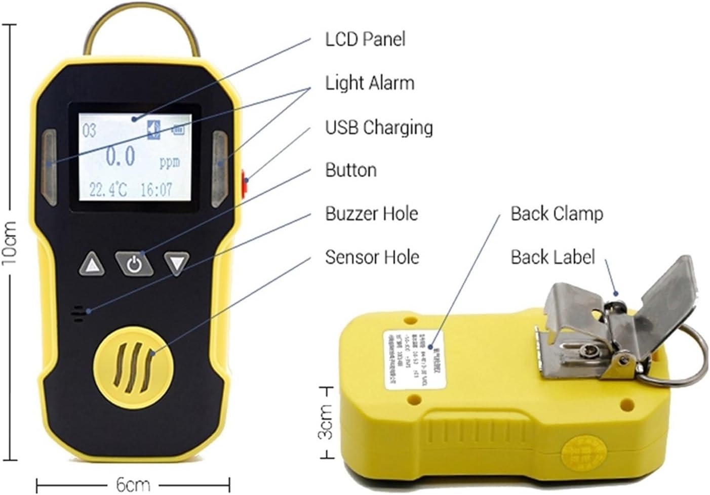Gas Detector, Professianl Portable Ozone Gas Detector O3 Meter, 0-5000ppm for Ozono Generator Ozone Analyzer Ozone Meter for Home and RV(0-50ppm-0.1ppm)