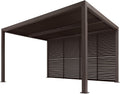 PURPLE LEAF Outdoor 10' × 14' Louvered Pergola with 14FT Detachable Louver Wall Patio Adjustable Aluminum Canopy Retractable Metal Roof for Deck Outside Backyard Hardtop Gazebo Sun Shade Bronze