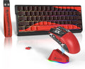 ATTACK SHARK X11 Mouse and X60 HE Keyboard Wireless Gaming Combo,Magnetic Switch,8K Polling Rate,Hall Effect,Rapid Trigger,PAW3311 Optical Sensor,22K DPI,Lightweight-Red