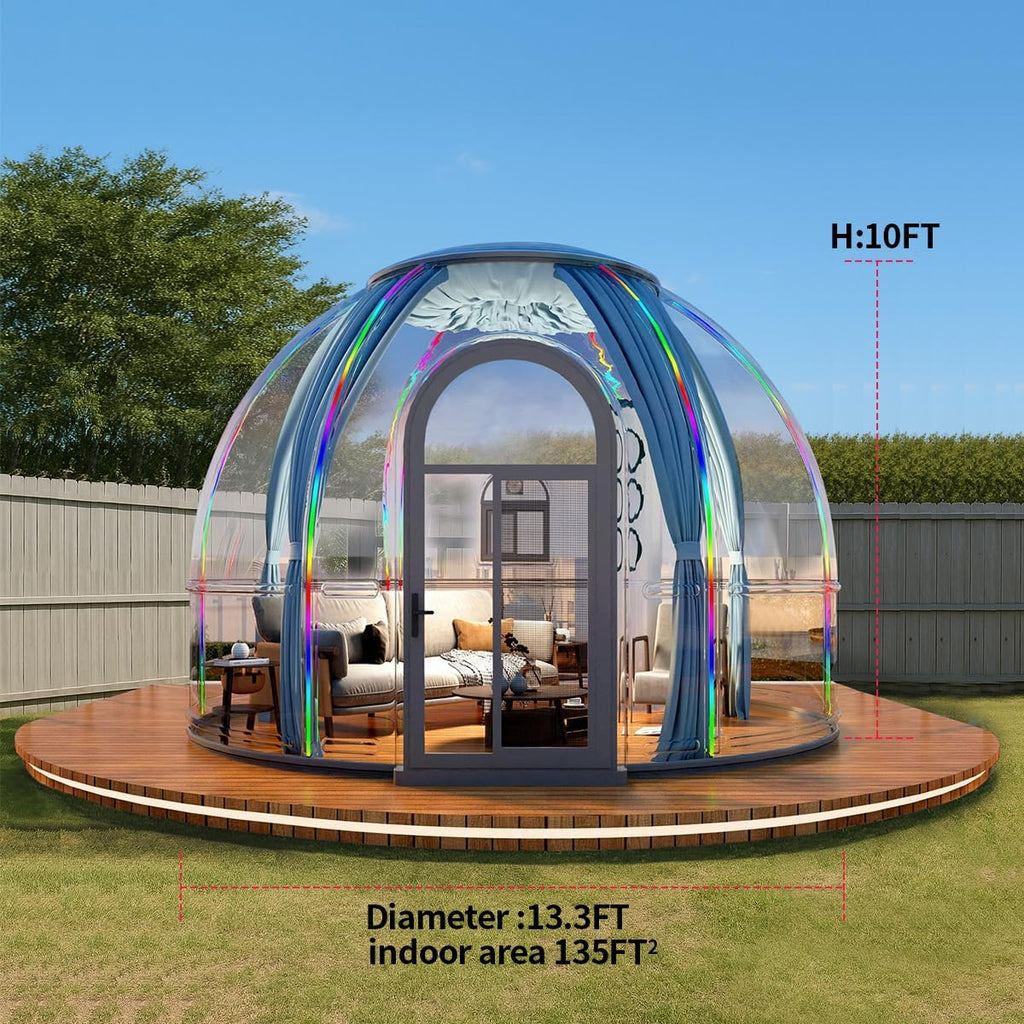 Backyard Dome Tent, Clear Garden Dome Bubble Tent for Outside, Weatherproof Geodesic Gazebos & Pergolas for Outdoor