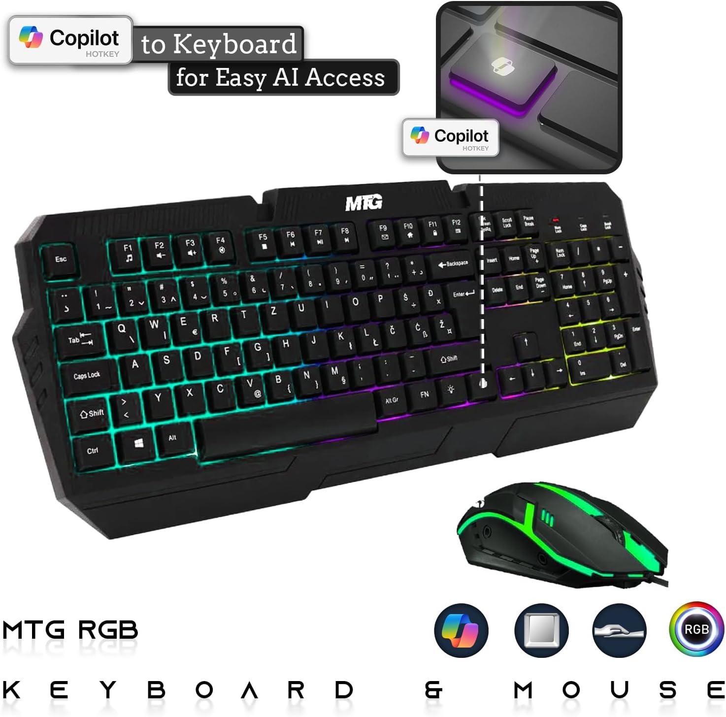 Dell Desktop PC Gaming Bundle - Core i7, 16GB RAM, 1TB SSD, GT 1030, RGB Keyboard with AI-Enhanced Copilot Key and Mouse, RGB Headphone, Webcam, Wi-Fi, Win 11 Pro (Renewed)