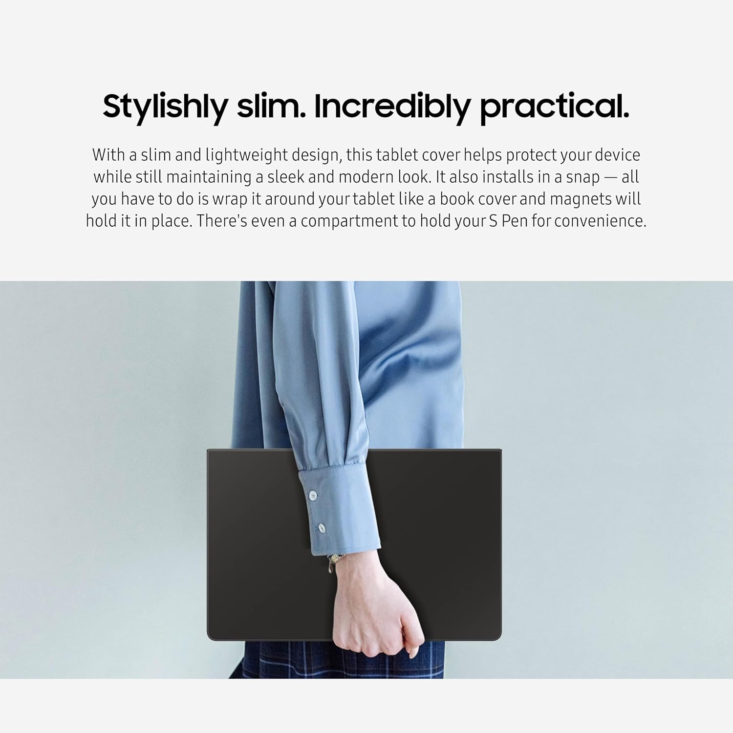 Samsung Galaxy Tab S10 FE 256GB WiFi Android Tablet + Book Cover Keyboard Slim, Large Display, Long Battery Life, Powerful Processor, S Pen, US Version, 2025, 2 Yr Manufacturer Warranty, Gray