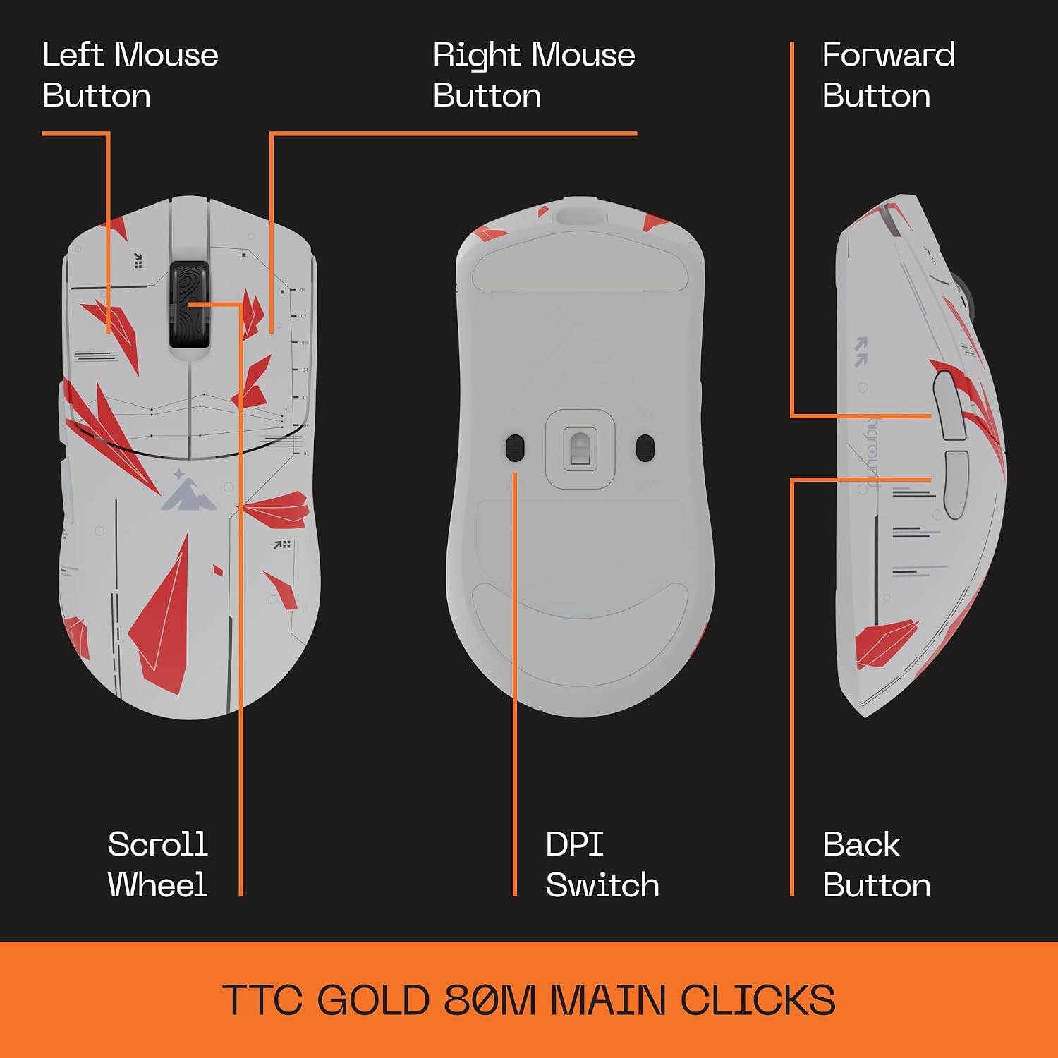 Higround Yuma Wireless Mouse - Radar, Lightweight Gaming Mice, PIXART 3395 Sensor, 26K DPI, 650 IPS, 50G Acceleration, Up to 70 Hours Battery Life, 4KHz Wireless Polling Rate with Motion Sync