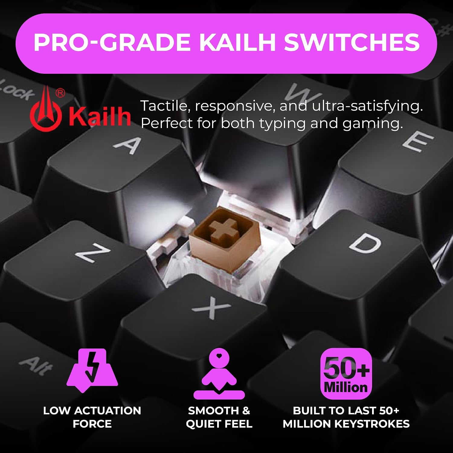 Cloud Nine C989 Ergonomic Mechanical Keyboard for PC - Kailh Linear Red Switches - RGB Light Up LED Backlit with USB - Ergo Split Key Board with Macro