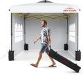 10x10 Pop Up Canopy with Sidewalls, Easy Up Canopy Tent, Heavy Duty Tents for Parties, One Person Set Up Event Tent, White