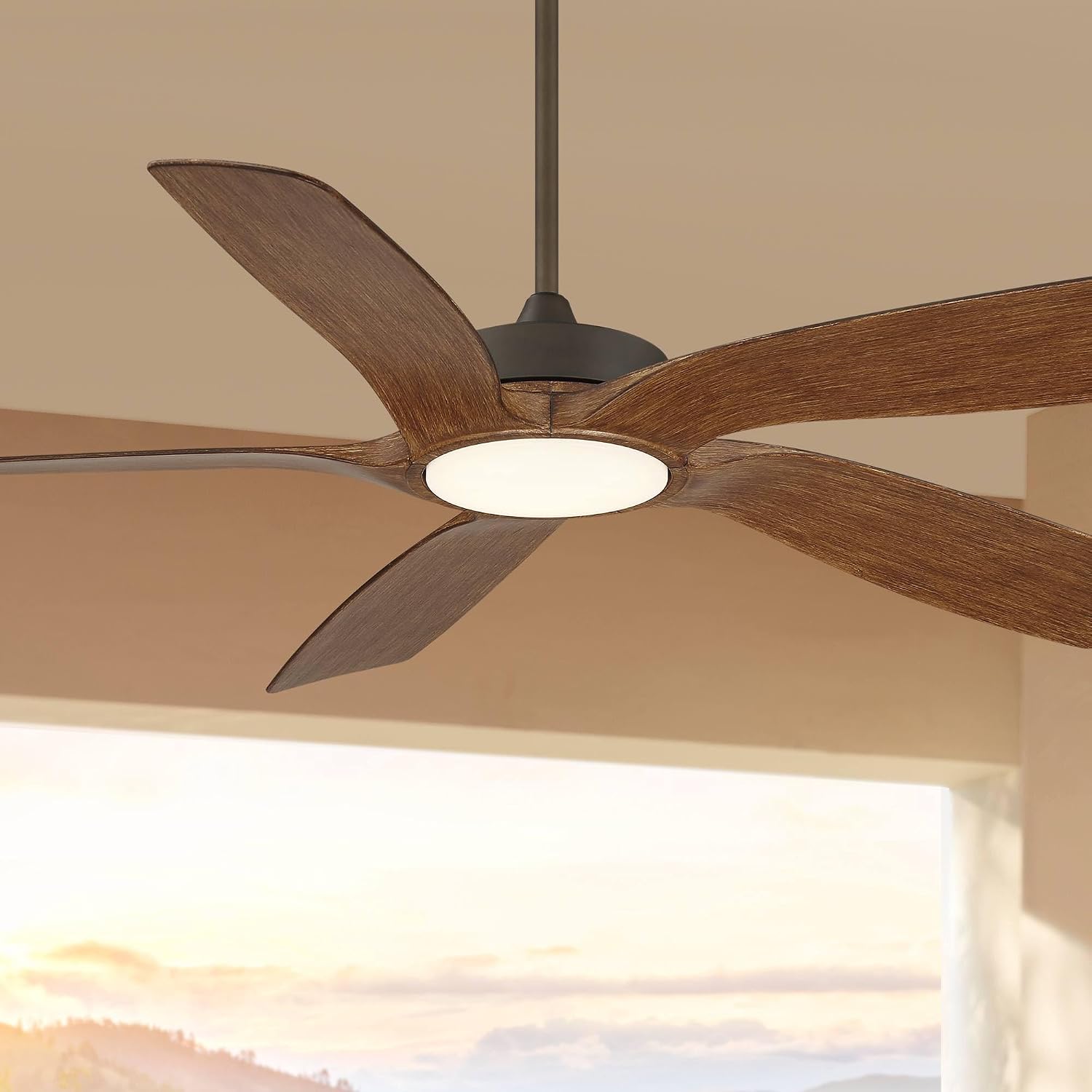 Casa Vieja 56' Mach 5 Modern Tropical Coastal Indoor Outdoor Ceiling Fan with LED Light Remote Control Oil-Rubbed Bronze Damp Rated Dimmable Patio Exterior House Porch Gazebo Includes 18' Downrod