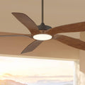 Casa Vieja 56' Mach 5 Modern Tropical Coastal Indoor Outdoor Ceiling Fan with LED Light Remote Control Oil-Rubbed Bronze Damp Rated Dimmable Patio Exterior House Porch Gazebo Includes 24' Downrod