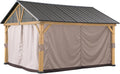 SUNJOY Replacement Curtain for Sunjoy 11×13 ft. Wood-Framed Gazebos (with Netting Tube), Khaki