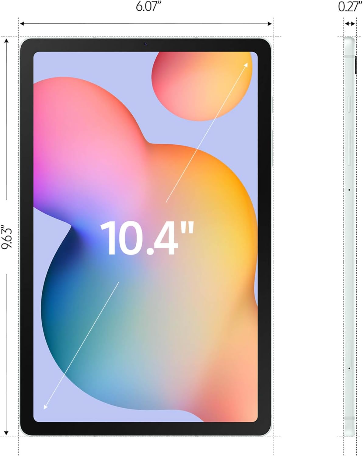 Samsung Galaxy Tab S6 Lite (2024) 10.4' 64GB WiFi Android Student Tablet, S Pen for Note-Taking, Gaming Ready, Long Battery Life, Expandable Storage, US Version, Mint, Amazon Exclusive
