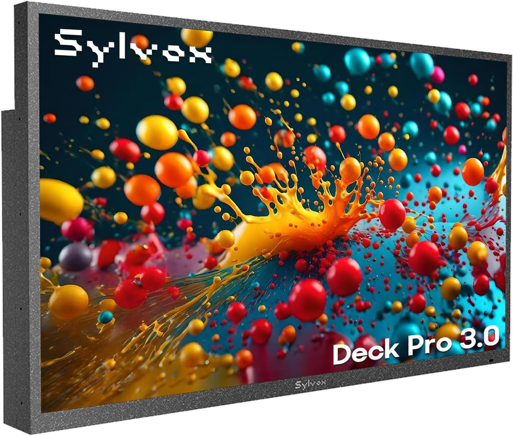 SYLVOX Smart Outdoor TV, 55 inch Outdoor Television Upgraded Google TV, 4K Weatherproof Outside TV, IP56 Waterproof, Google Assistant, Chromecast, 1000 nit Brightness for Partial Sun (Deck Pro 3.0)