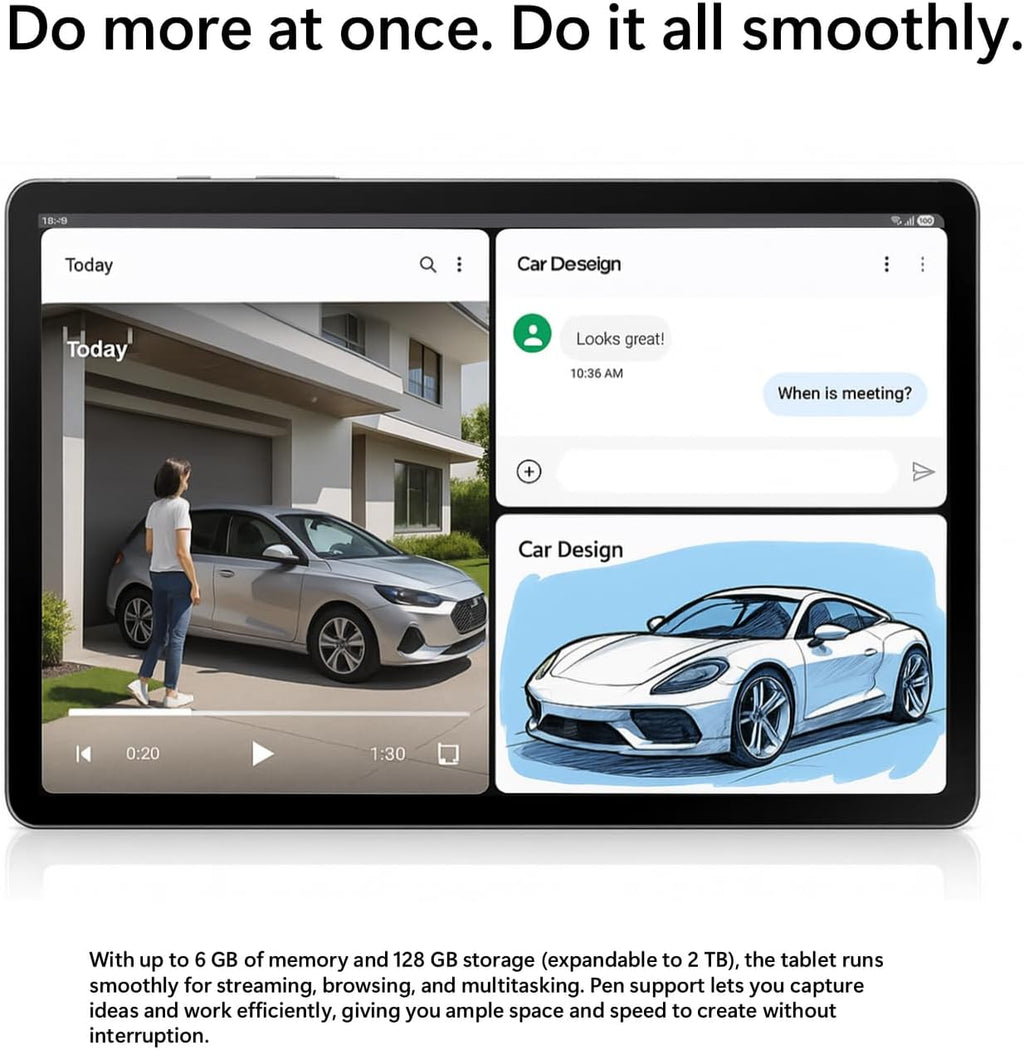Samsung Galaxy Tab S10 Lite Wi-Fi 128GB (Gray) US Version with 128GB SD Card | 10.9″ Large Display, S Pen Included, Long Battery Life, Smooth Multi-Tasking – Ideal for Work, Study & Entertainment