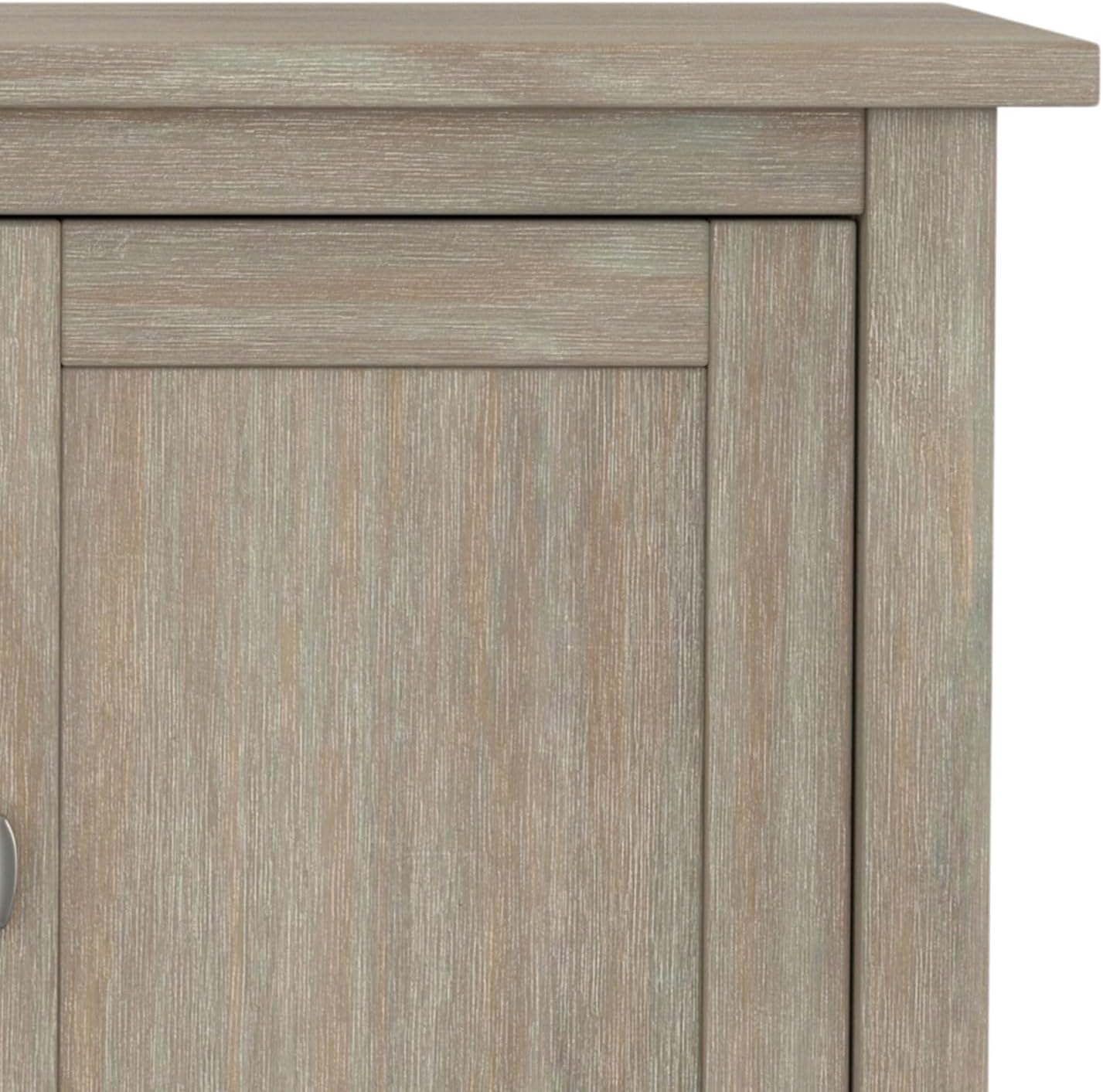 SIMPLIHOME Warm Shaker TV Stand - 47 inch Wide Solid Wood Media Console in Distressed Grey, Transitional Entertainment Center for TVs up to 50 Inches with 2 Cabinets, 2 Drawers, and Cord Management