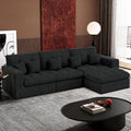 108' Modular Sectional Sofa, Cloud Sectional Couch with Deep Seat, Modern Modular L-Shape Sofa Couch with Chaise,Upholstered Couches for Living Room Bedroom (Matte Black)