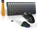 ATTACK SHARK X11 Mouse and X60 HE Keyboard Wireless Gaming Combo,Magnetic Switch,8K Polling Rate,Hall Effect,Rapid Trigger,PAW3311 Optical Sensor,22K DPI,Lightweight-Black