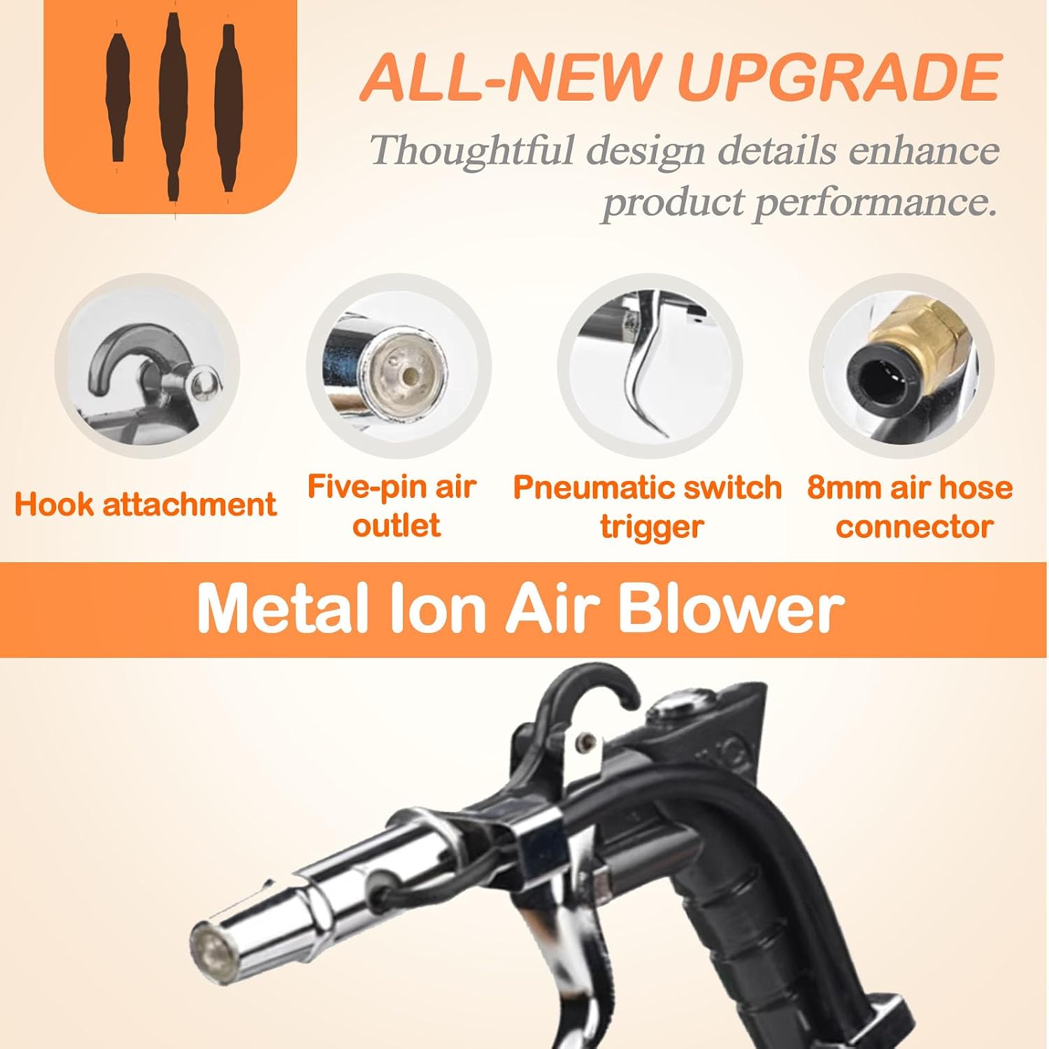 Ionizing Air Gun 4.6KV Anti-Static Air Gun with High Voltage Generator for Industrial Static Removal Static Eliminator 110V (with One Air Gun)