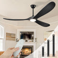72' Outdoor Ceiling Fans with Lights and Remote Control, Large Ceiling Fan with Lights High CFM Quiet 3 Wood Blade Propeller Outdoor Fan,Propeller Ceiling Fan for Patio,Matte Black