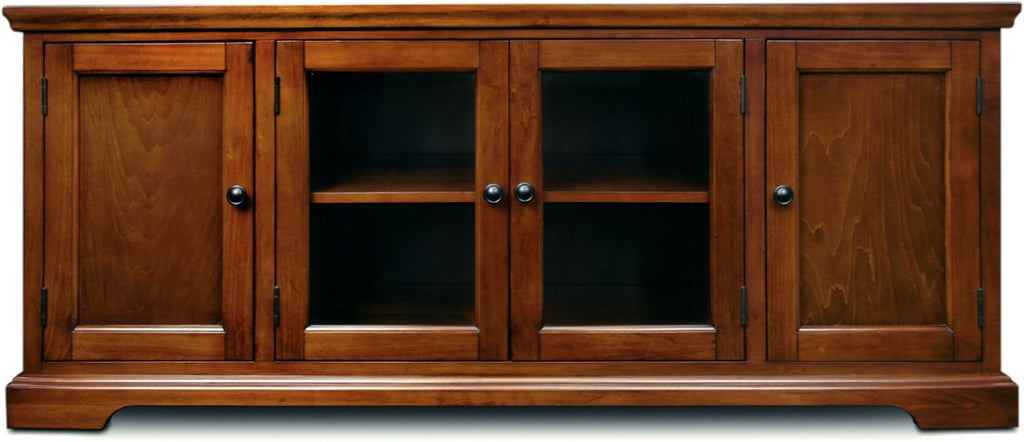Leick Home 87360 TV Stand with Enclosed Storage For 65' TV's, Westwood Brown Cherry