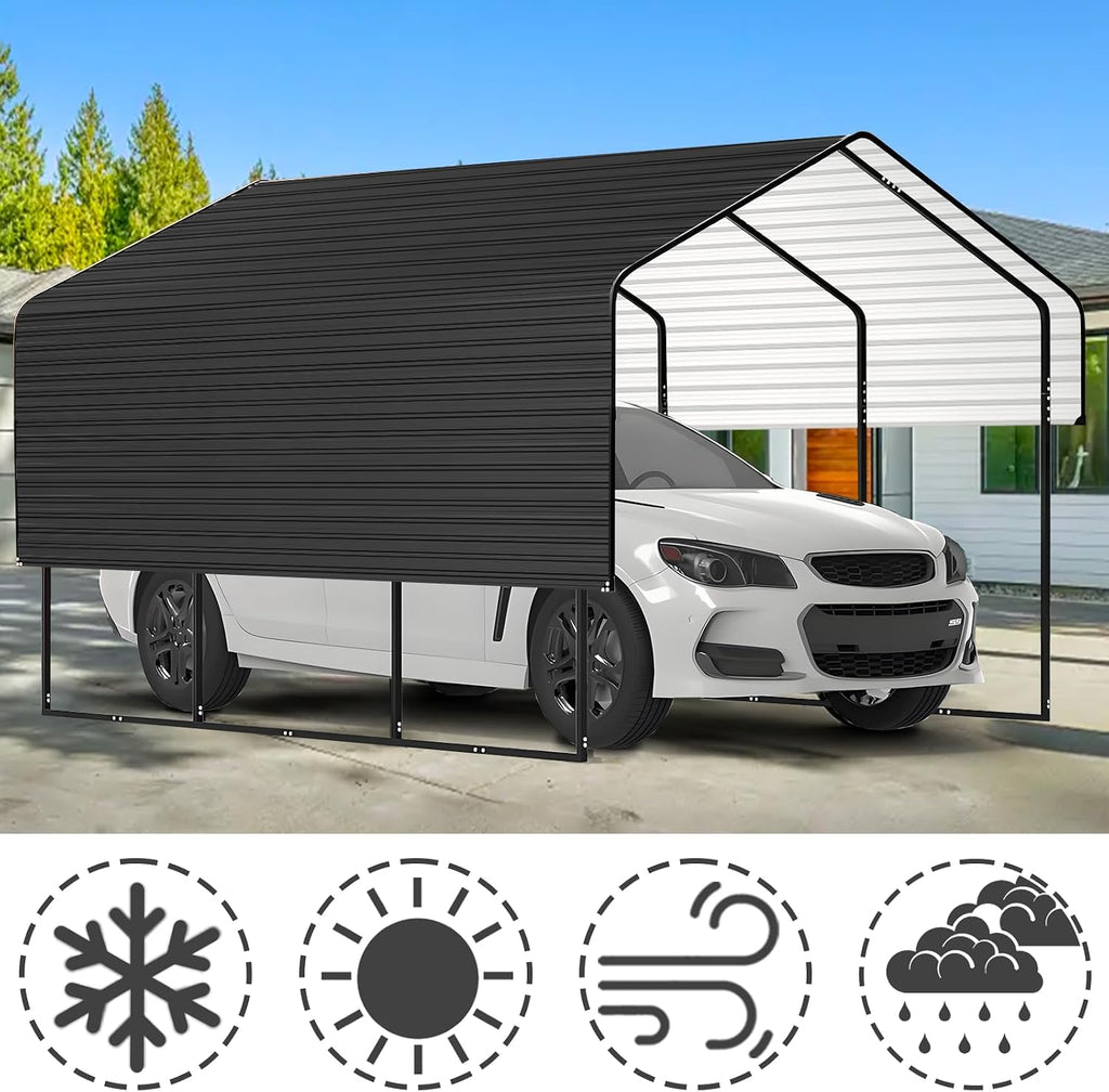 Metal Roof Panels - 20 Pcs Corrugated Pergola Roofing Panels Heavy Duty Waterproof Tin Roofing Materials for Shed Gazebo Patio Garages 42.52x17.7in, Black