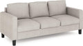 Furinno Bayonne Modern Upholstered 3-Seater Sofa Couch for Living Room, Fog
