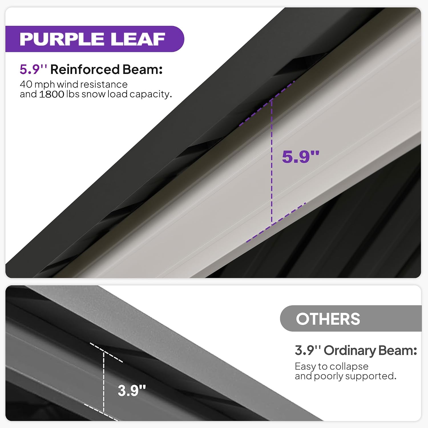 PURPLE LEAF 10' X 10' Outdoor Gazebo Galvanized Steel Double Roof White Aluminum Frame Hardtop Heavy Duty Gazebo with Curtain and Netting for Patio Garden and Backyard, Grey