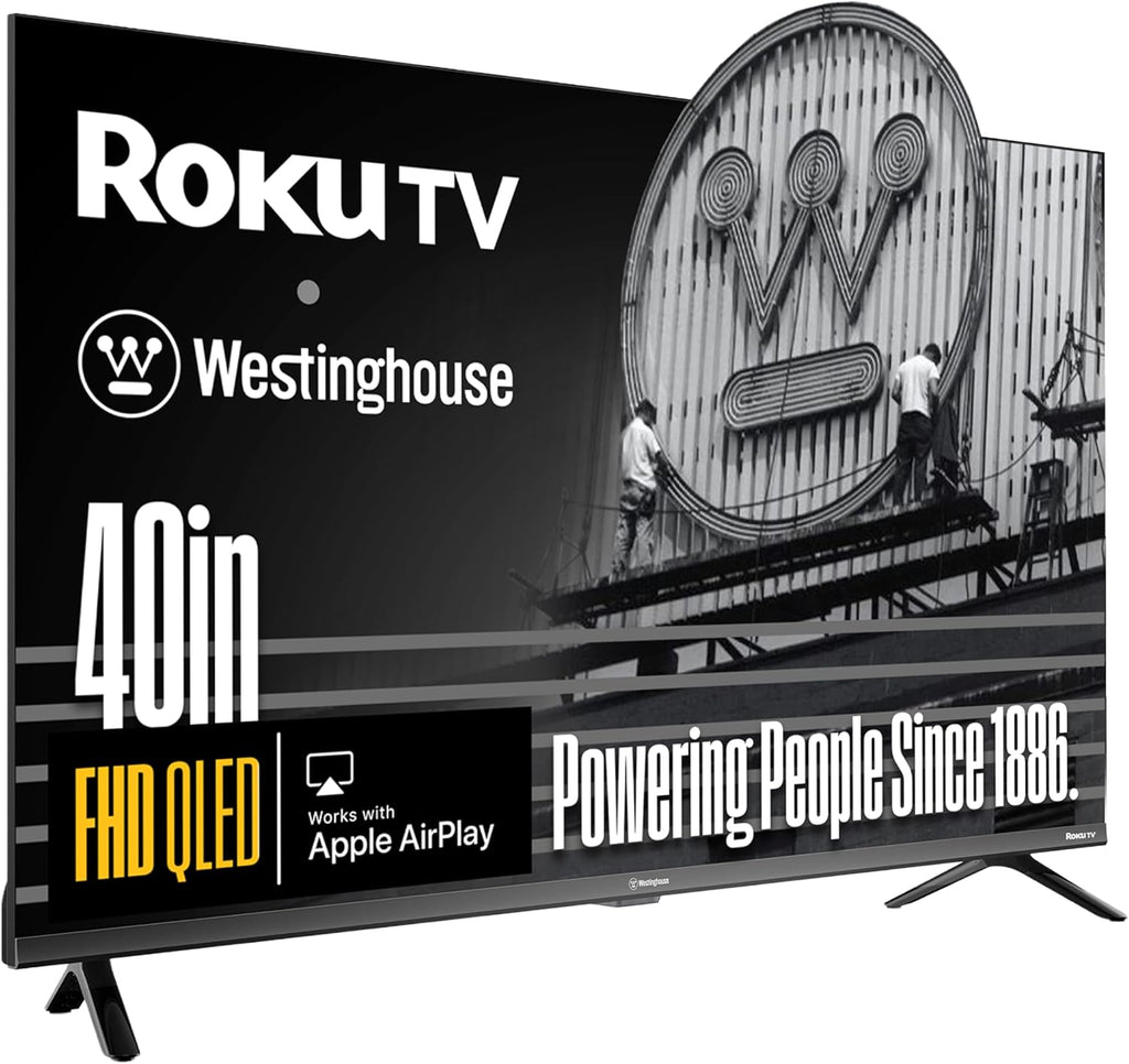 Westinghouse Roku TV - 40 Inch Smart TV, FHD QLED Television w/Dolby Digital+, Wi-Fi & Mobile App Connectivity, Flat Screen, Bluetooth, Compatible w/Apple AirPlay, Alexa, & Google Assistant