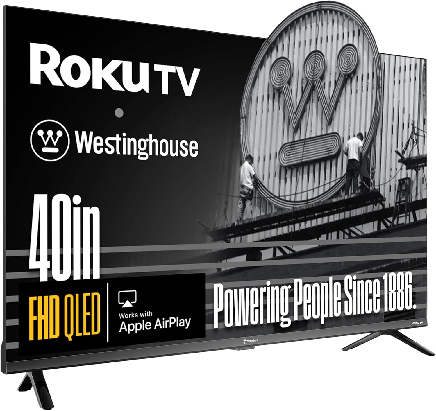 Westinghouse Roku TV - 40 Inch Smart TV, FHD QLED Television w/Dolby Digital+, Wi-Fi & Mobile App Connectivity, Flat Screen, Bluetooth, Compatible w/Apple AirPlay, Alexa, & Google Assistant