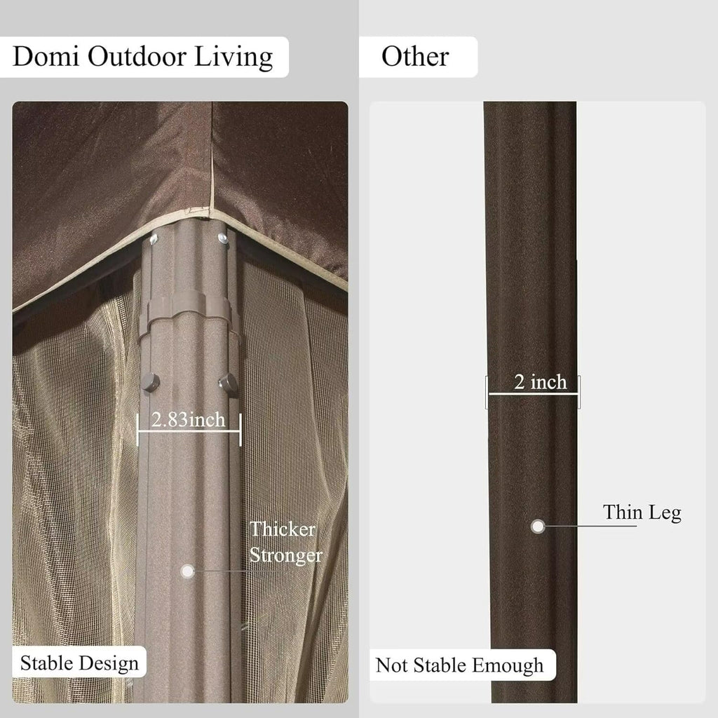 Domi Outdoor Living 10'x13' Patio Gazebo Outdoor Ventilation Double Roof Gazebo with Mosquito Netting for Patio,Lawn and Garden