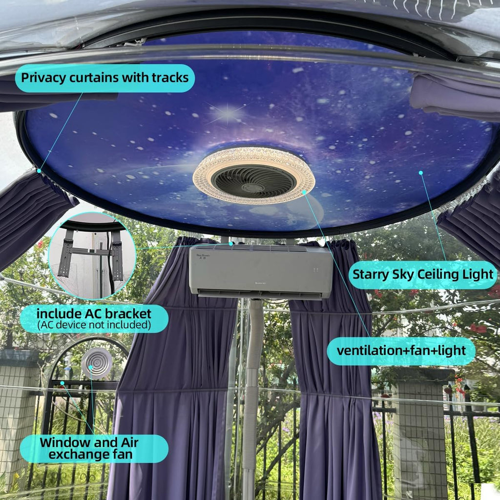 Backyard Dome Tent, Clear Garden Dome Bubble Tent for Outside, Weatherproof Geodesic Gazebos & Pergolas for Outdoor
