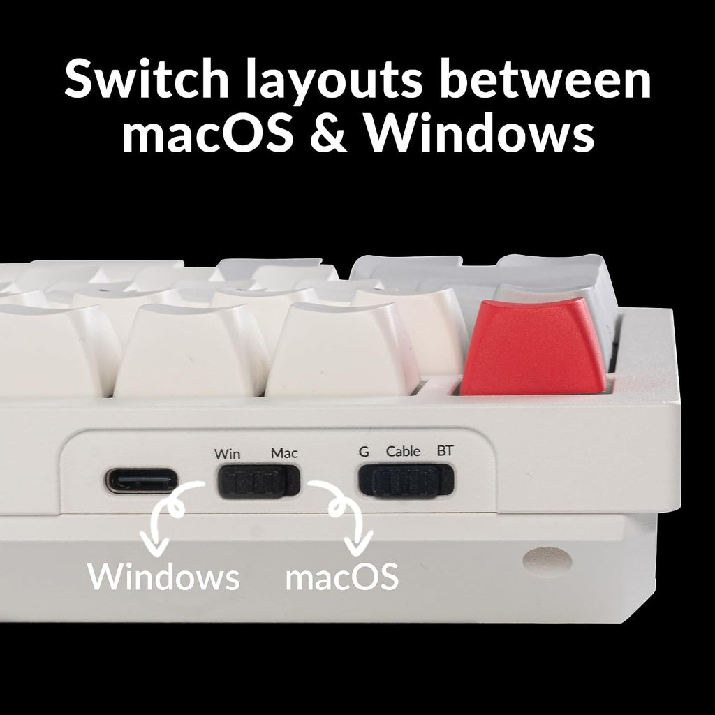 Keychron Q6 Max QMK/Launcher Wireless Bluetooth/2.4 GHz/USB-C Wired Custom Mechanical Keyboard, Full Size Programmable Knob RGB Backlit Hot-Swappable Gateron Red Switch for Mac Windows Linux - White